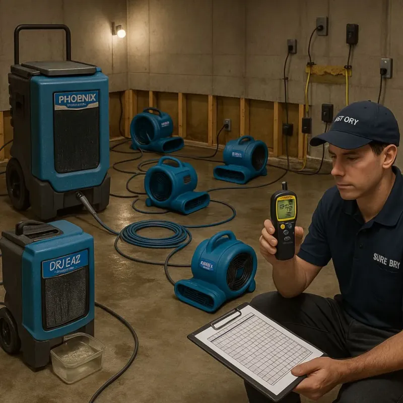 Structural Drying and Dehumidification process in Bethpage, NY